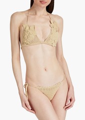 Cult Gaia - Eshe crocheted cotton low-rise bikini briefs - Neutral - XS