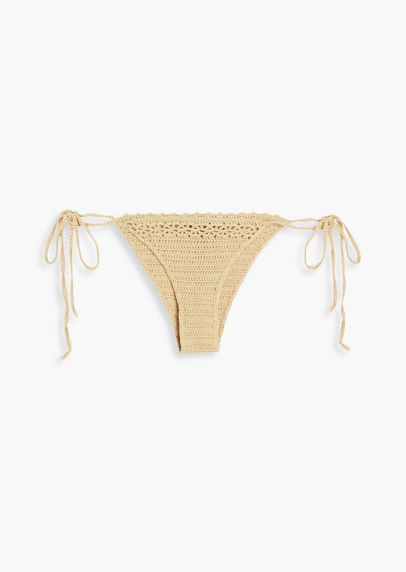 Cult Gaia - Eshe crocheted cotton low-rise bikini briefs - Neutral - XS