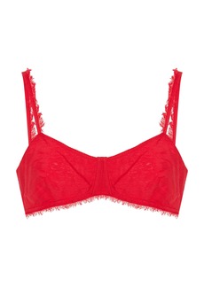 Cult Gaia - Eza Fringed Jersey Bralette - Red - US 0 - Moda Operandi