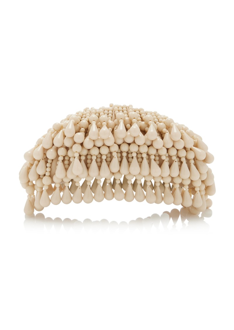 Cult Gaia - Jaala Nano Beaded Leather Clutch - Neutral - OS - Moda Operandi