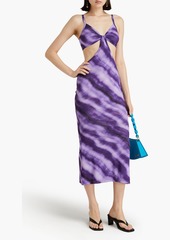 Cult Gaia - Kumi cutout tie-dyed stretch-mesh midi dress - Purple - XS