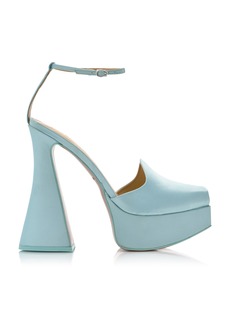 Cult Gaia - Laina Satin Platform Pumps - Blue - IT 37.5 - Moda Operandi