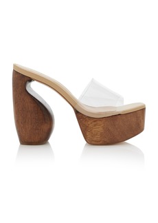 Cult Gaia - Mama Wooden PVC Platform Sandals - Clear - IT 36 - Moda Operandi