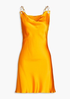 Cult Gaia - Nerida chain-trimmed silk-blend satin mini dress - Yellow - L