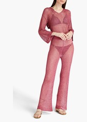 Cult Gaia - Nevaeh metallic crochet-knit flared pants - Pink - XS