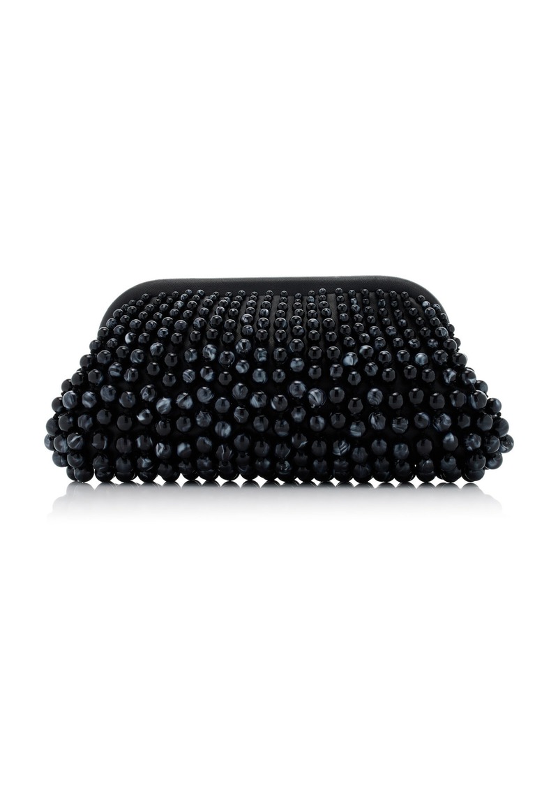 Cult Gaia - Nia Beaded Leather Clutch - Black - OS - Moda Operandi