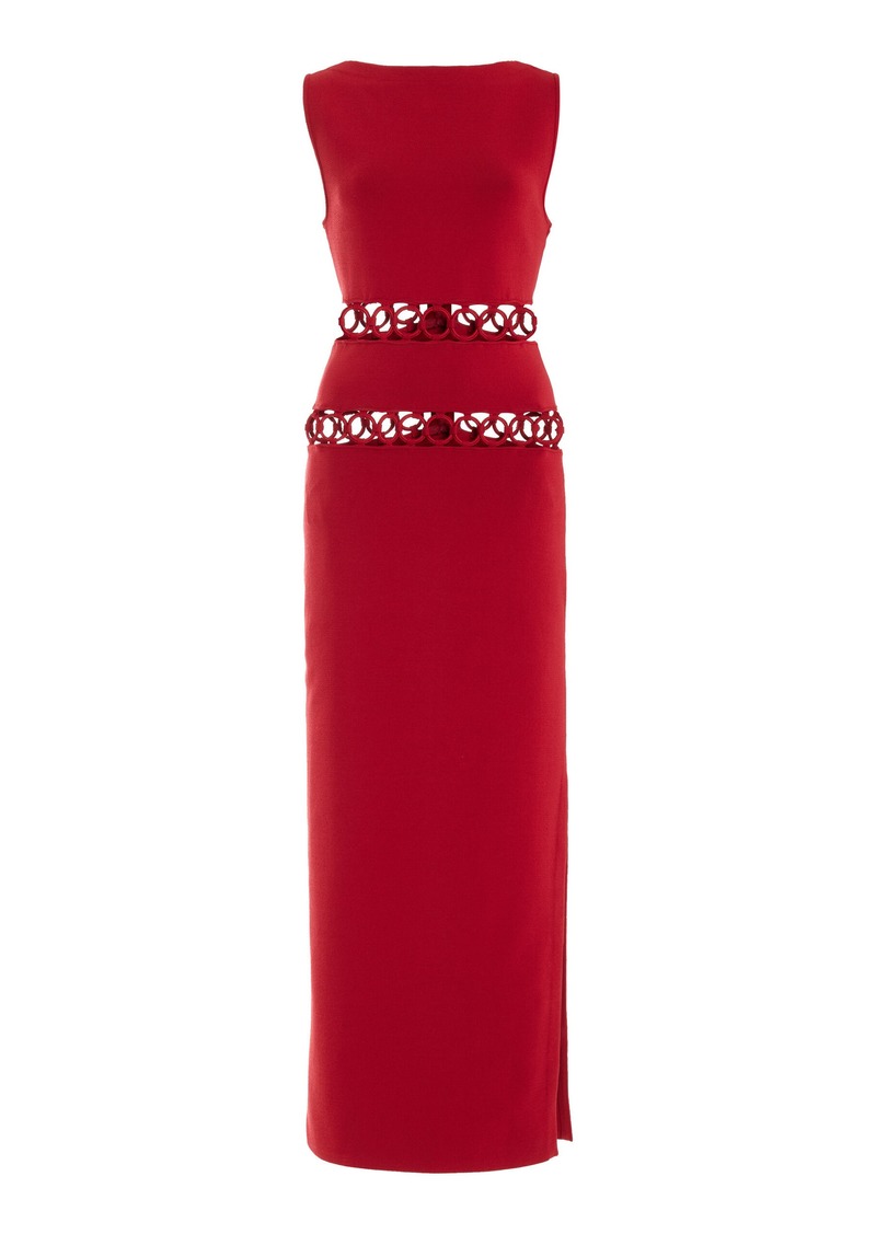 Cult Gaia - River Cutout Knit Maxi Dress - Burgundy - L - Moda Operandi