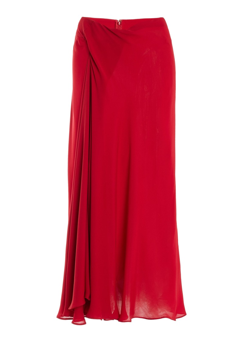 Cult Gaia - Shera Twisted Silk Midi Skirt - Burgundy - US 4 - Moda Operandi