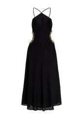 Cult Gaia - Silvia Embellished Cutout Crepe Midi Dress - Black - US 8 - Moda Operandi