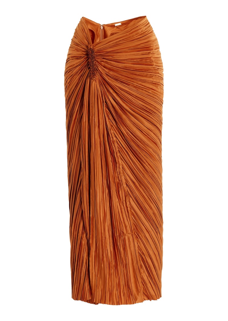 Cult Gaia - Sonoma Gathered Crepe Maxi Skirt - Brown - M - Moda Operandi