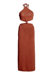 Cult Gaia - Women's Cameron Cutout Cotton-Blend Knit Midi Dress - Brown/neutral - Moda Operandi
