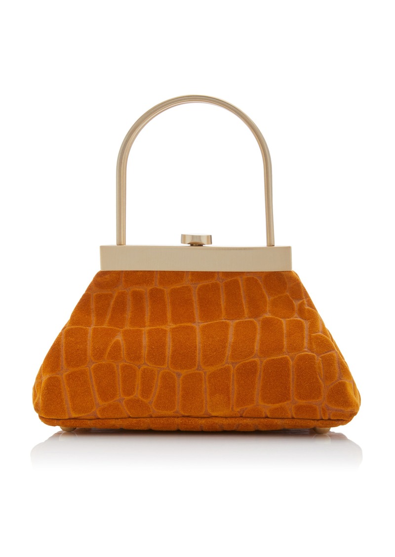Cult Gaia Estelle Mini Croc-Embossed Leather Top Handle Bag