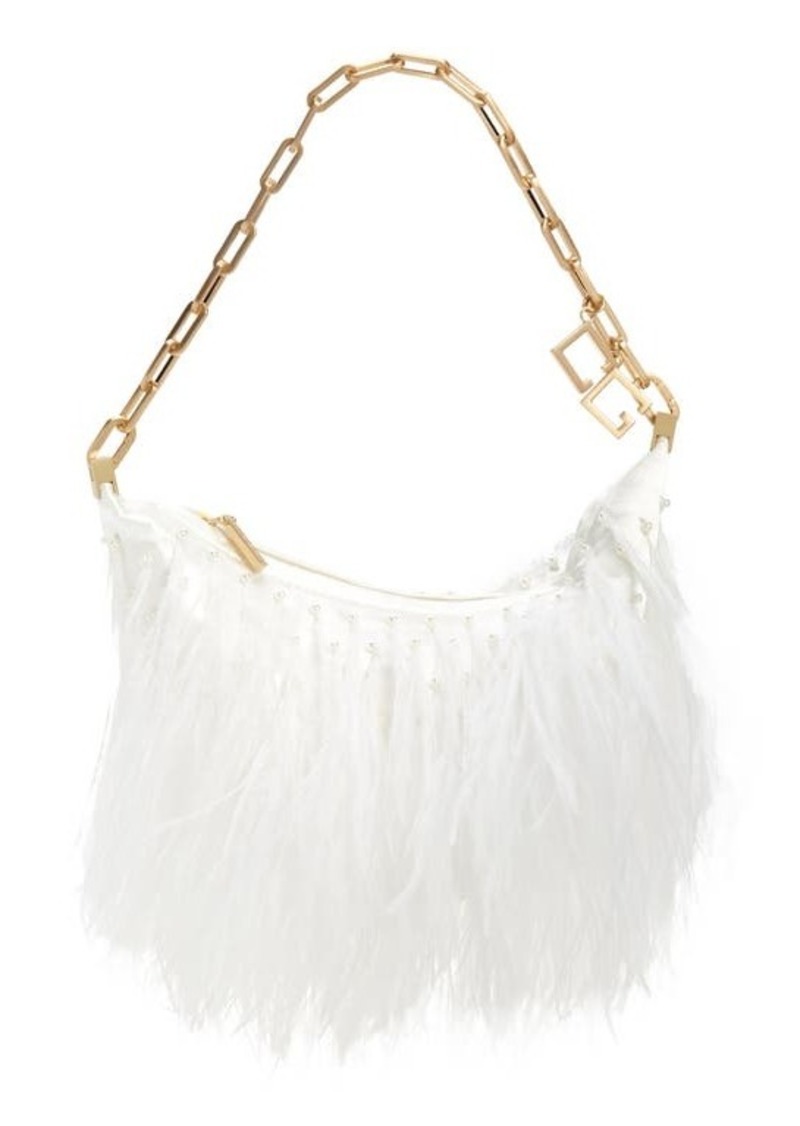Cult Gaia Gia Ostrich Feather Shoulder Bag