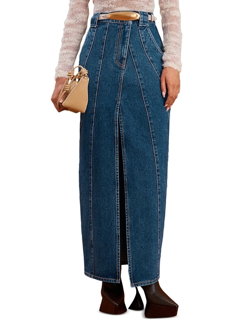 Cult Gaia Mia Denim Maxi Skirt