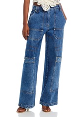 Cult Gaia Wynn High Rise Wide Leg Jeans in Indigo