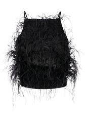 Cult Gaia Joey ostrich feather blouse