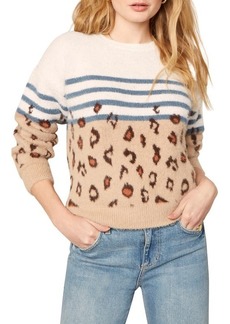 cupcakes and cashmere Cyndi Mixed Print Sweater in Marshmallow at Nordstrom