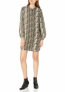 cupcakes and cashmere Women's Clara Snake Print Button Down Dress