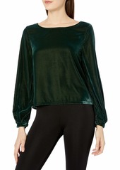cupcakes and cashmere Women's Taddie Velvet Button Back Top