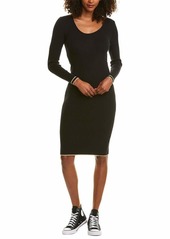 cupcakes and cashmere Women's Claudia Rib Knit Sweater Dress with Gold Metallic Tipping