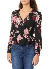 cupcakes and cashmere Women's Colista Festival Roses Printed CDC wrap Blouse