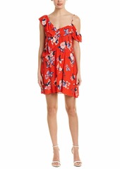 cupcakes and cashmere Women's Cordetta Assymetrical Ruffle Print Dress Poppy red