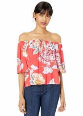 cupcakes and cashmere Women's Crosley Printed Crepe Off The Shoulder top