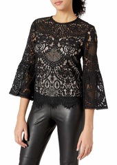 cupcakes and cashmere Women's Geneva Lace Trumpet Sleeve Top