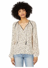 cupcakes and cashmere Women's Halston Crepe Peasant Blouse