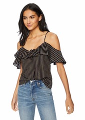 cupcakes and cashmere Women's Jennica Stripe Cold Shoulder Top
