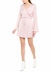 cupcakes and cashmere Women's Kaidence Satin wrap Dress w/Bell Sleeves  Extra Small