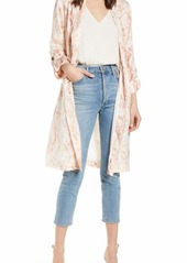 cupcakes and cashmere Women's Neptune Snake Printed Satin Trench