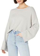 cupcakes and cashmere Women's Quartz Oversized Sweater with Pearl Detail