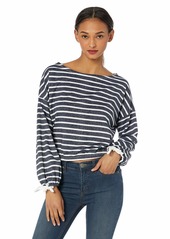 cupcakes and cashmere Women's Rosalee Boat Neck French Terry Sweatshirt  Extra Small
