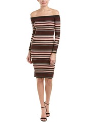 cupcakes and cashmere Women's Tommy Striped Off The Shoulde Sweater Midi Dress