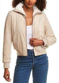 cupcakes and cashmere Kendal Reversible Bomber Jacket In Cafe Au Lait