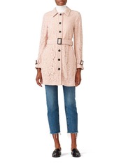cupcakes and cashmere Lace Auretta Trench Coat In Pink