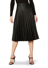 cupcakes and cashmere Carole Pleated Faux Leather Skirt in Black at Nordstrom