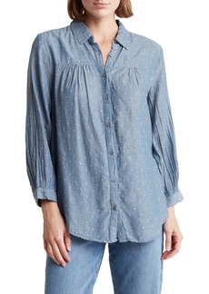 Current/Elliott The Seaside Chambray Button-Up Shirt in Chambray Swiss Dot at Nordstrom Rack