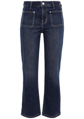 Current/elliott Woman Cropped High-rise Bootcut Jeans Dark Denim