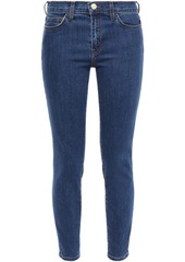 Current/elliott Woman Cropped Mid-rise Skinny Jeans Dark Denim