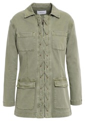 Current/elliott Woman Lace-up Cotton-blend Twill Jacket Army Green