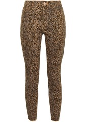 Current/elliott Woman Leopard-print Mid-rise Skinny Jeans Mustard