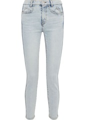 Current/elliott Woman The 7-pocket Cropped Mid-rise Skinny Jeans Light Denim