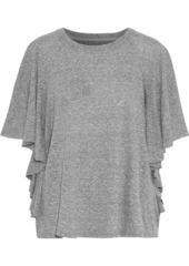 Current/elliott Woman The Corinne Ruffled Mélange Stretch-jersey Top Gray
