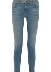 Current/elliott Woman The Easy Stiletto Faded Low-rise Skinny Jeans Mid Denim