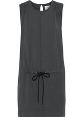 Current/elliott Woman The Knit Angeline Pintucked Cotton-blend Jersey Mini Dress Charcoal