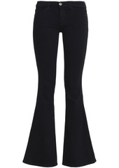 Current/elliott Woman The Low Bell Low-rise Flared Jeans Black