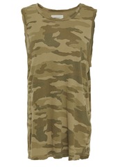 Current/elliott Woman The Muscle Tee Printed Cotton-jersey Tank Army Green