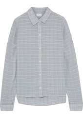 Current/elliott Woman The Pearl Checked Voile Shirt Storm Blue